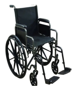 100-120 Kg Black Manual Folding Wheelchair